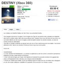 Xbox 360 - Destiny - 0 Hits