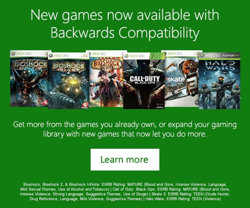 Abwärtskompatibilität: Skate 3, BioShock Infinite und Call of Duty: Black Ops verfügbar?