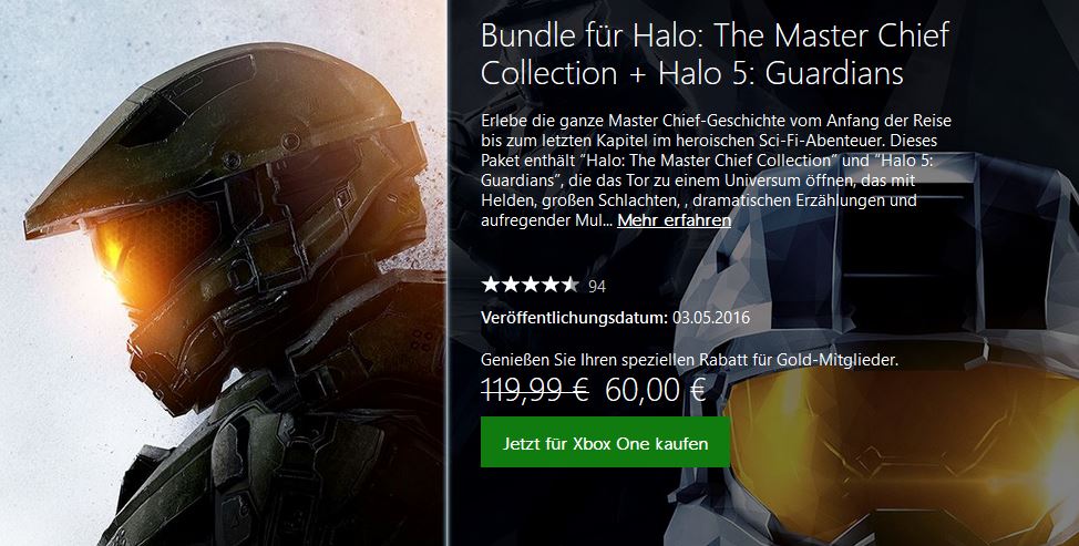 60,- Euro Bundle für Halo: The Master Chief Collection und Halo 5: Guardians