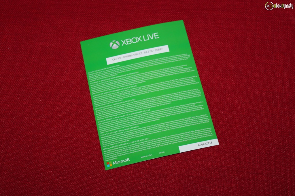Xbox One S 14 Tage Xbox LIVE Gold Code