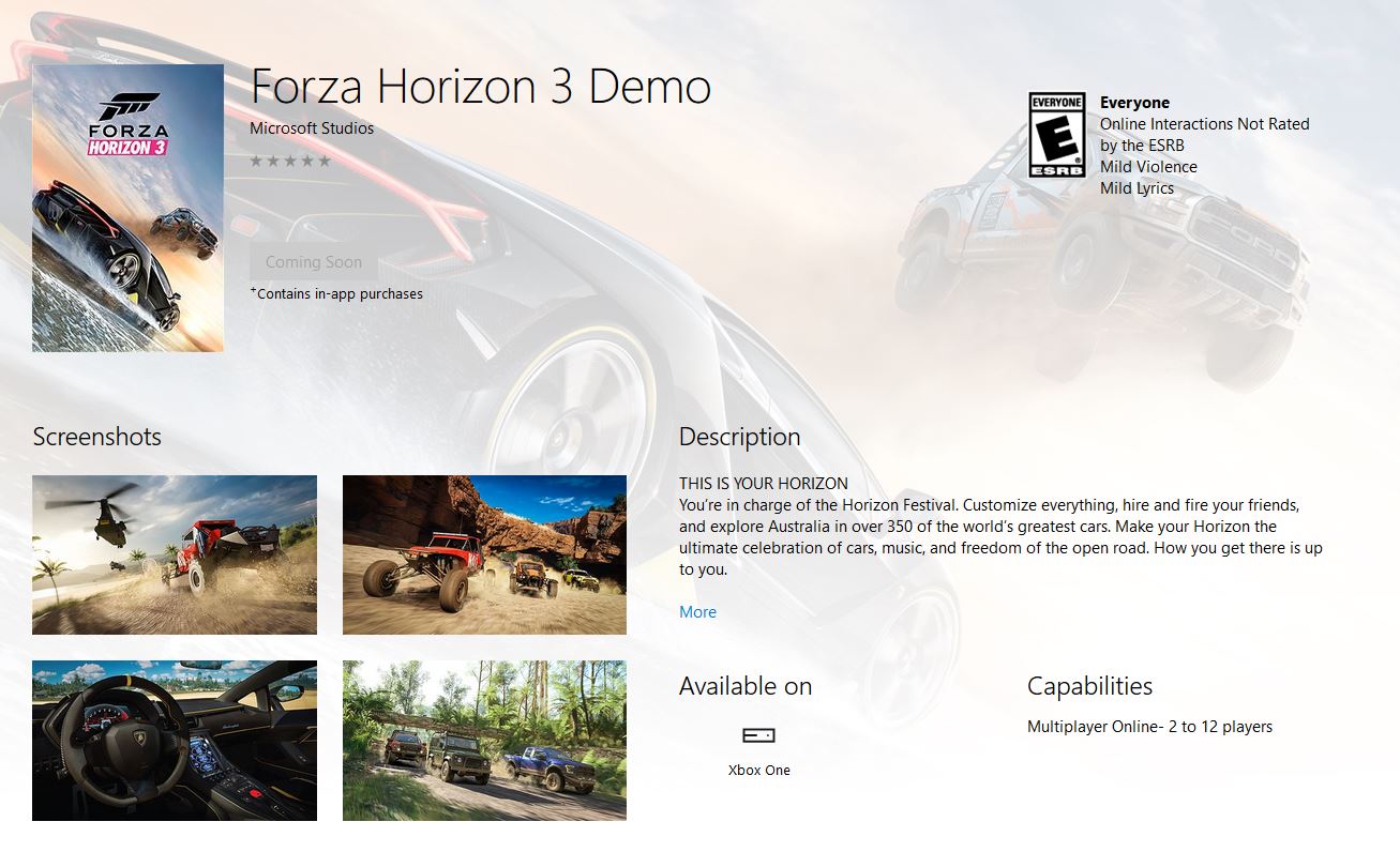 Xbox One Demo im Store aufgetaucht