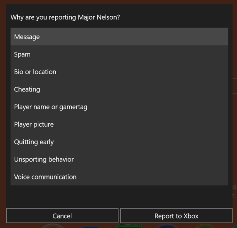 Xbox LIVE: Xbox Live Reputation System
