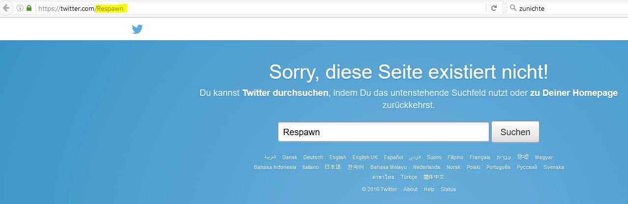 Respawn Twitter Account gehackt und gelöscht